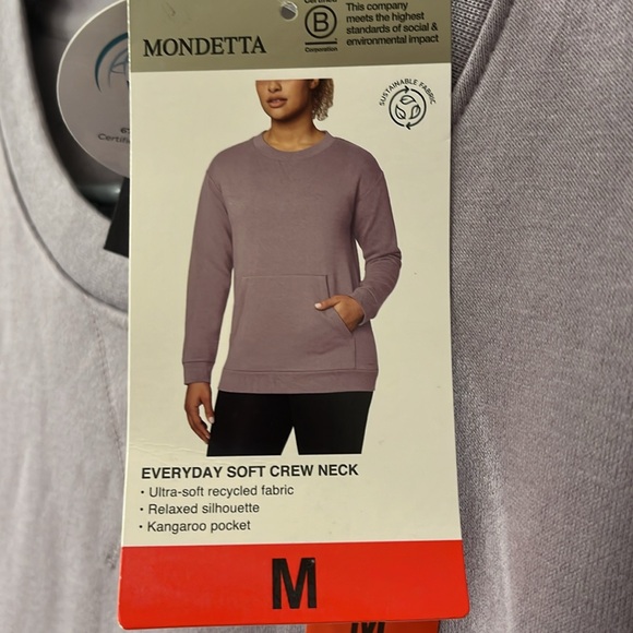 NWT Mondetta Lilac Color Everyday Soft Crew Neck Sweatshirt Sz Med - Picture 7 of 7
